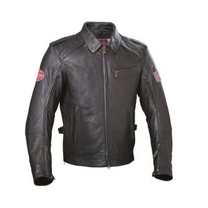 MENS THROTTLE JACKET - BLACK LEATHER BY INDIAN MOTORCYCLE